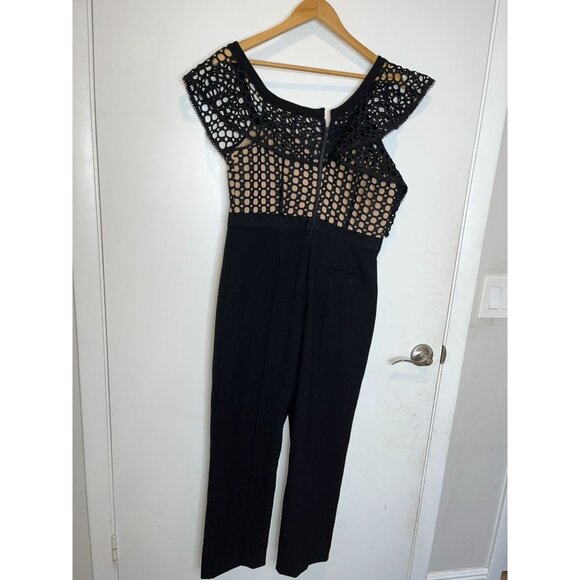 Self-Portrait Lace Frill Jumpsuit Black Size 10 Womens ($575) - Picture 6 of 11